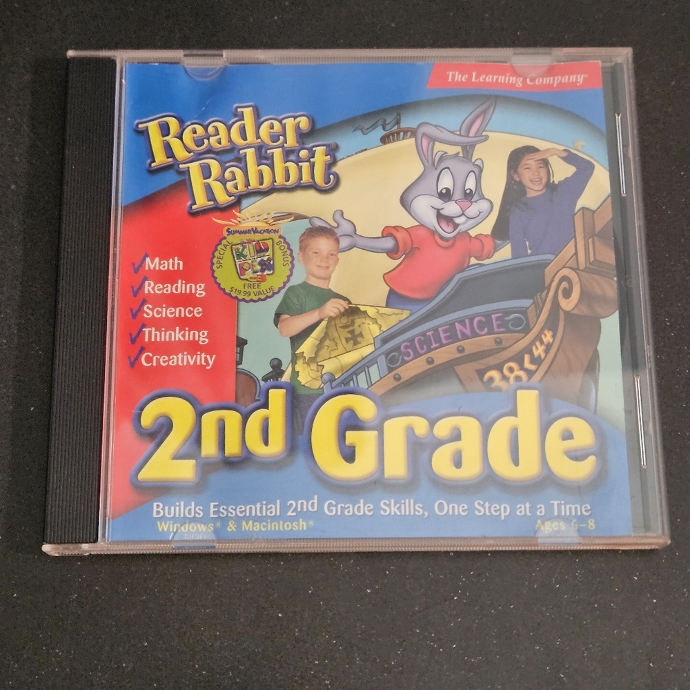Reader Rabbit 2nd Grade CD-ROM Ages 6 to 8 The Learning Company PC